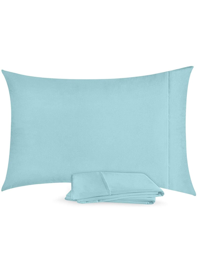 Utopia Bedding Utopia Bedding Standard Pillow Cases - 2 Pack - Envelope Closure - Soft Brushed Microfiber Fabric - Shrinkage and Fade Resistant Pillow Covers 20 X 26 Inches (Standard  Spa Blue)  - Image 3