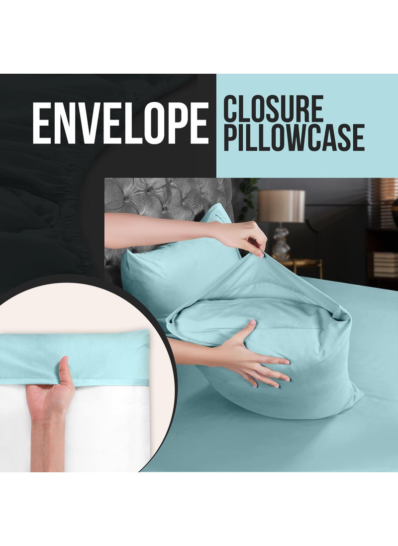 Utopia Bedding Utopia Bedding Standard Pillow Cases - 2 Pack - Envelope Closure - Soft Brushed Microfiber Fabric - Shrinkage and Fade Resistant Pillow Covers 20 X 26 Inches (Standard  Spa Blue)  - Image 4