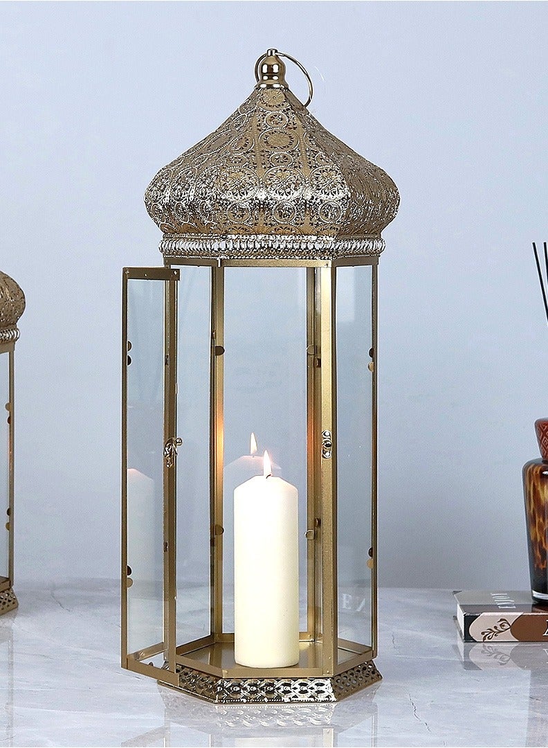 الهدايا مول  فانوس رمضاني أنيق وعصري – ذهبي – 67×21 سم - Image 1