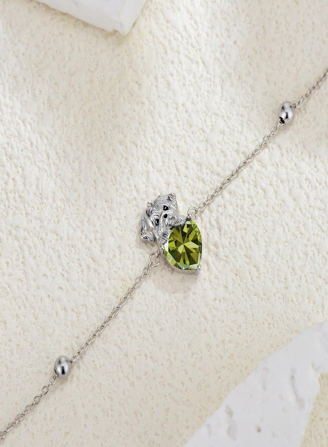 LONAGO Dog Bracelet with Birthstone Maltese Dog Link Bracelet Gift for Women (August) - Image 3
