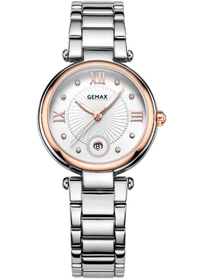 52194-CPR-DW, Quartz Watches for women metal Strap