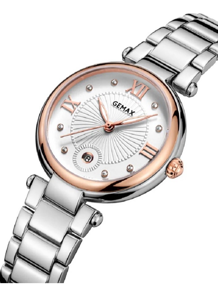 52194-CPR-DW, Quartz Watches for women metal Strap