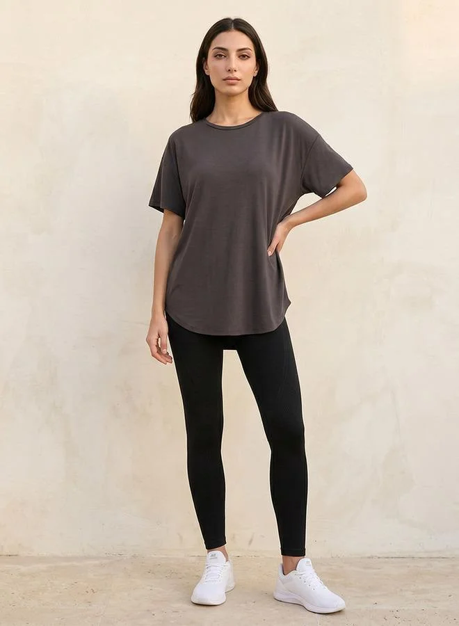 Splash Active PURPLE Boxy 2 Way Stretch T shirt for Women | Best Price UAE