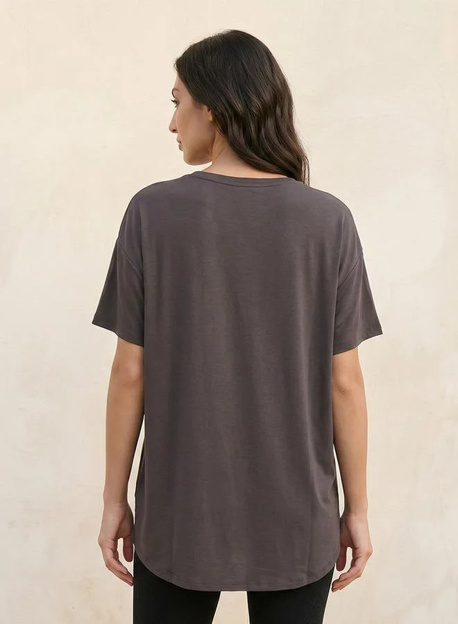 Splash Active PURPLE Boxy 2 Way Stretch T shirt for Women | Best Price UAE