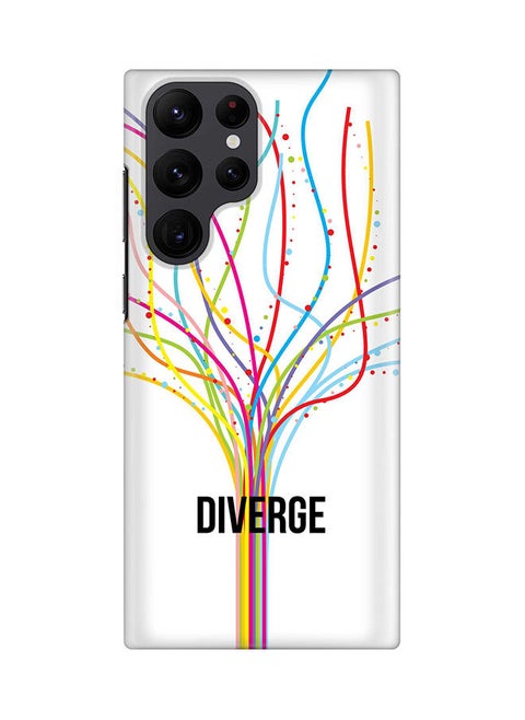 Case for Samsung Galaxy S22 Ultra 5G Snap Case Slim Snap Classic Series Shield Matte Finish Print - Diverge (White)
