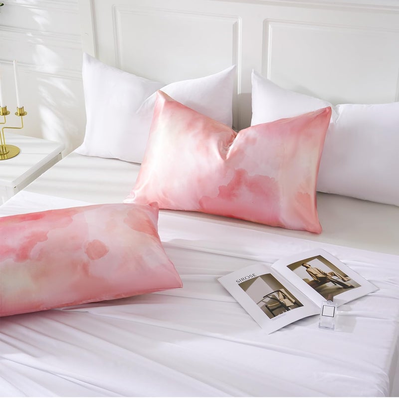 MR&HM Satin Pillowcase for Hair and Skin, Silk Satin Pillowcase 2 Pack, King Size Pillow Cases Set of 2, Silky Pillow Cover with Envelope Closure (20x40, Dream Pink) - Image 5