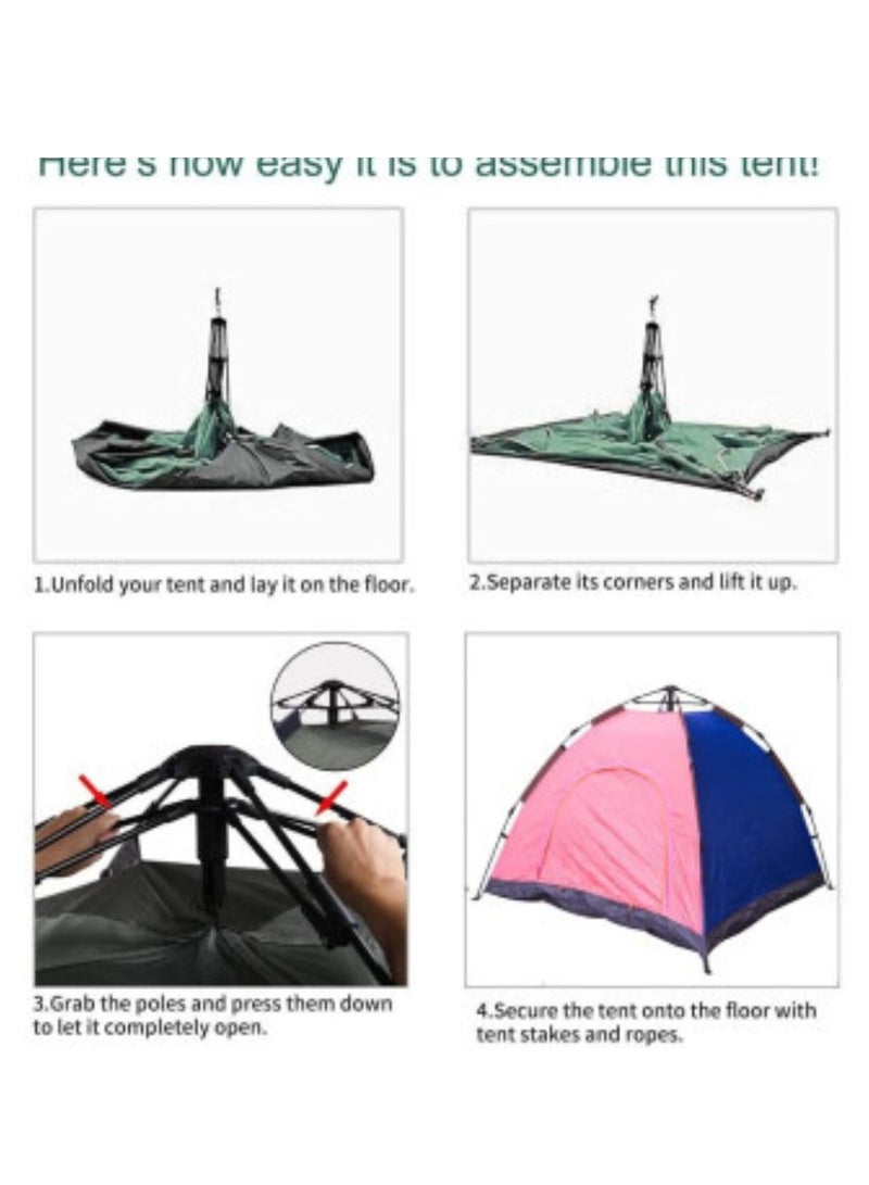 Spall 3-Person Camping Automatic Instant Pop-Up Tent with Folding Chair & Football – Complete Outdoor Kit - Image 5