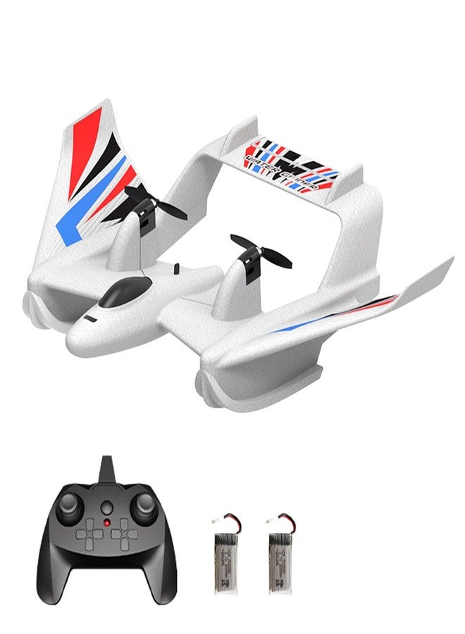 GoolRC RC Plane Remote Control Airplane, 3 in 1 Water Land Air RC Airplane, 2.4GHz 2CH RC Aircraft, RC Glider with Gyroscope and Stunt Flying, 2 Batteries for Beginners, White - Image 1