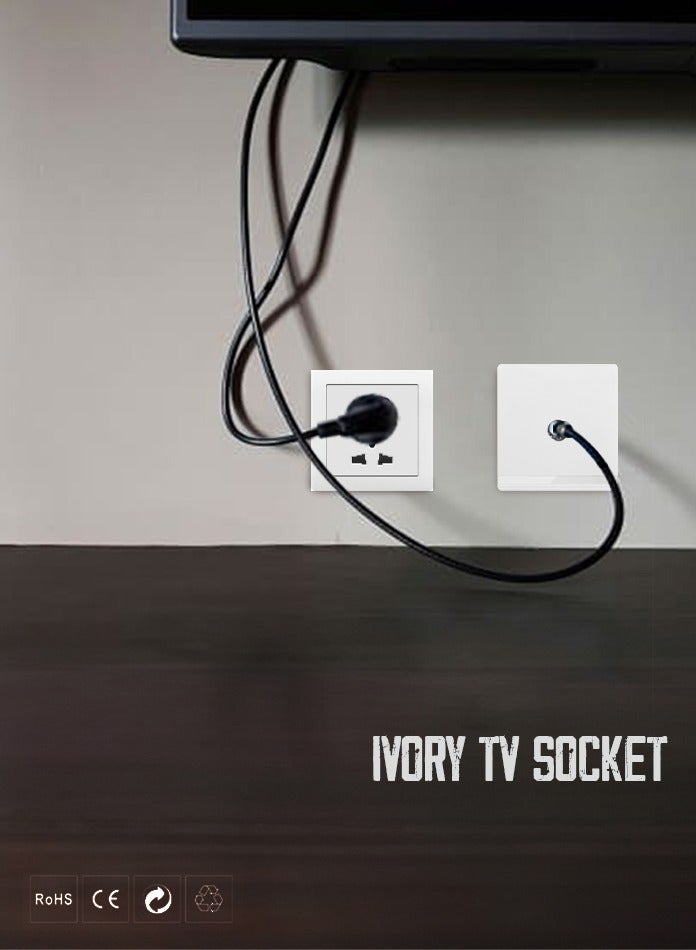 Vmax Satellite Socket Wall Plate 3x3 Inches, White/Ivory Finish – TV, VHF/UHF/FM Signal Outlet - Image 5