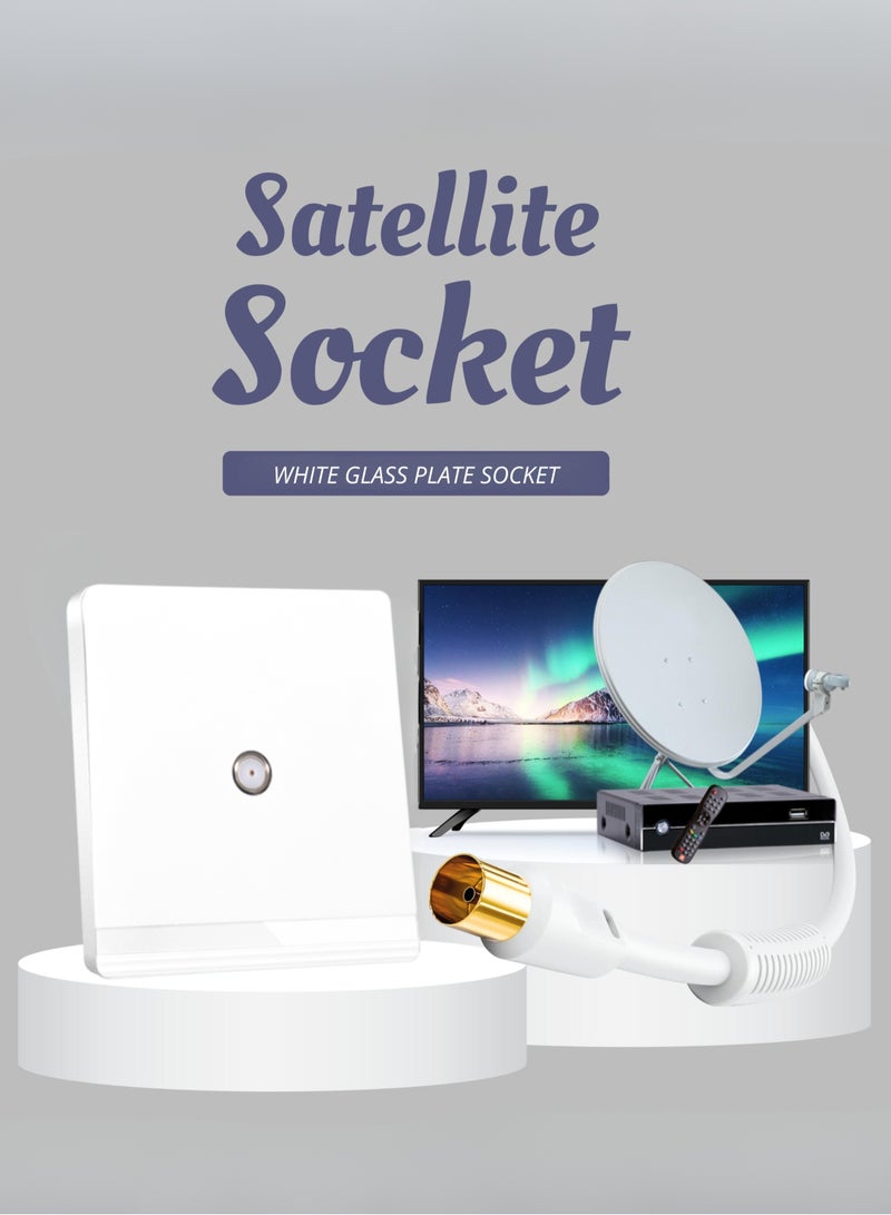 Vmax Satellite Socket Wall Plate 3x3 Inches, White/Ivory Finish – TV, VHF/UHF/FM Signal Outlet - Image 4