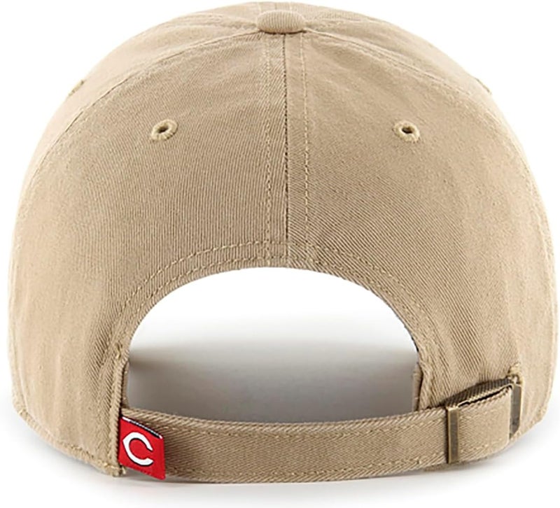 47 Brand MLB Khaki Primary Logo Clean Up Adjustable Strap Baseball Dad Hat Cap, Adult One Size Fits All - Image 2
