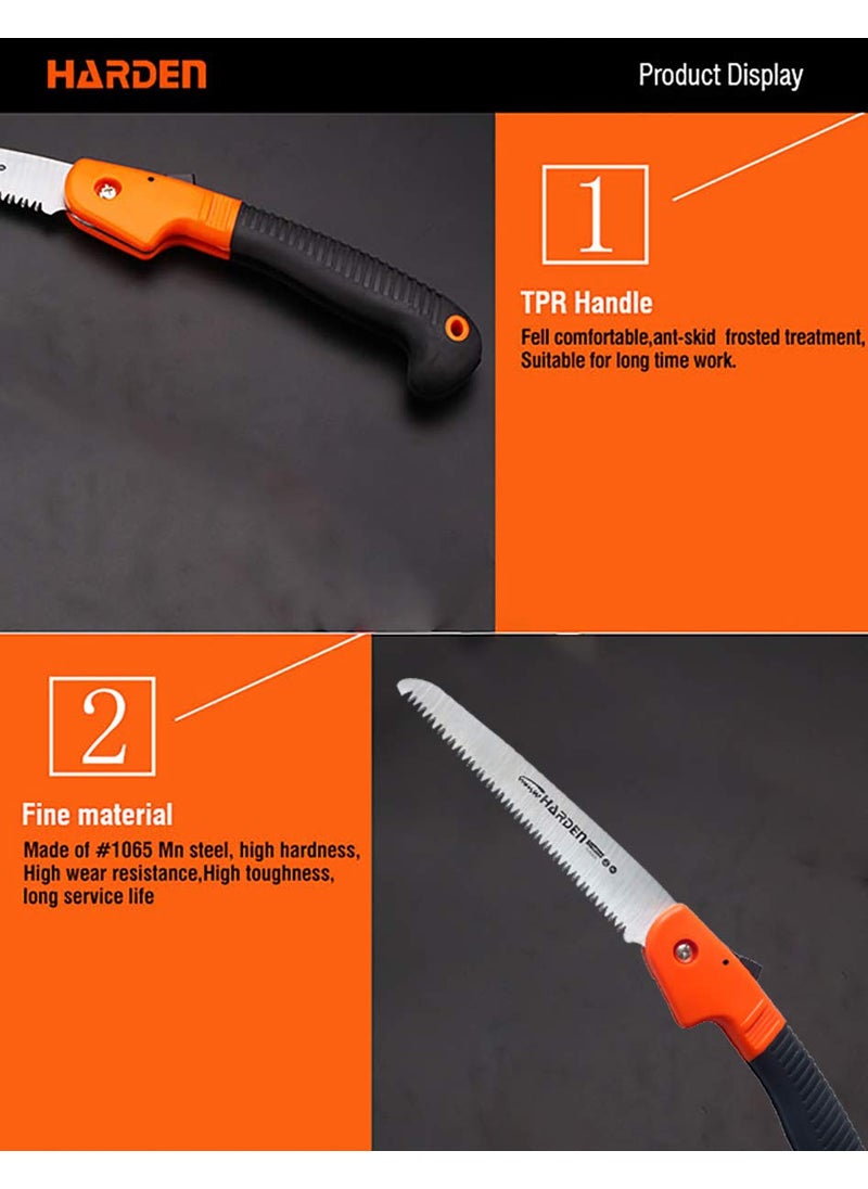 Harden Harden 180mm Double Ground Teeth Folding Steel Saw Soft TPR handle for Drywall and Home Garden 631301 Professional Series  - Image 4