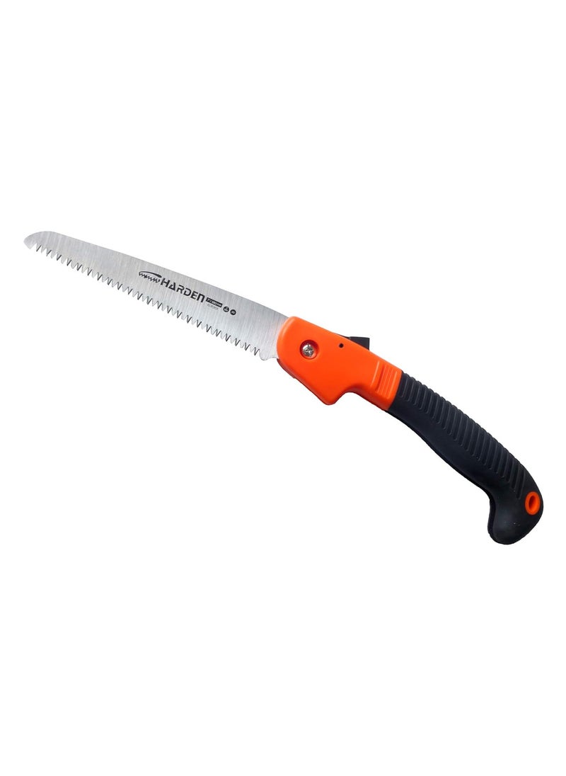 Harden Harden 180mm Double Ground Teeth Folding Steel Saw Soft TPR handle for Drywall and Home Garden 631301 Professional Series  - Image 1