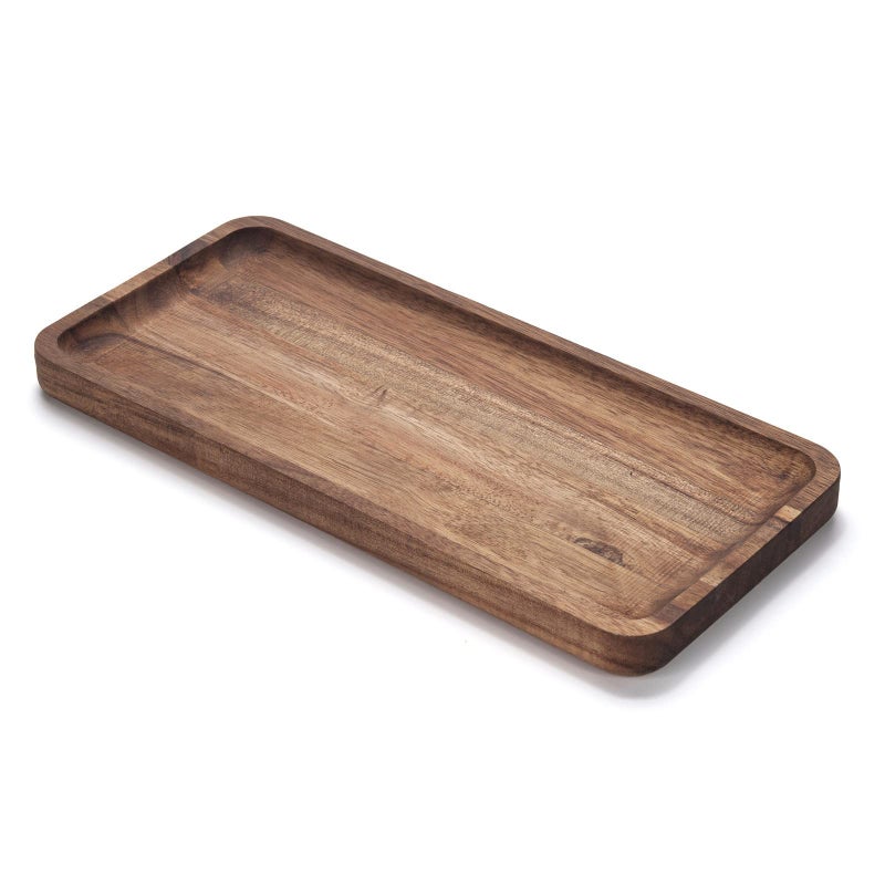 YANGQIHOME Bathroom Vanity Tray Acacia Wood Counter Tray Toilet Tank Tray Appetizer Charcuterie Snack Serving Board 118 x 55 x 08 inch 