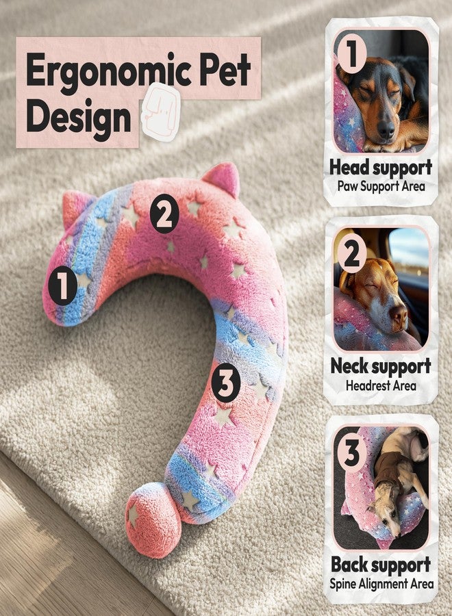 POMESEA Dog Calming Pillow, Glow in The Dark Dog Put Head on, Soft Question Mark Pillows for Dogs, Kids, Adults, Washable Dog Bed Pillow, Cozy Dog Body Pillow Gifts (M Glow Pink) - Image 2