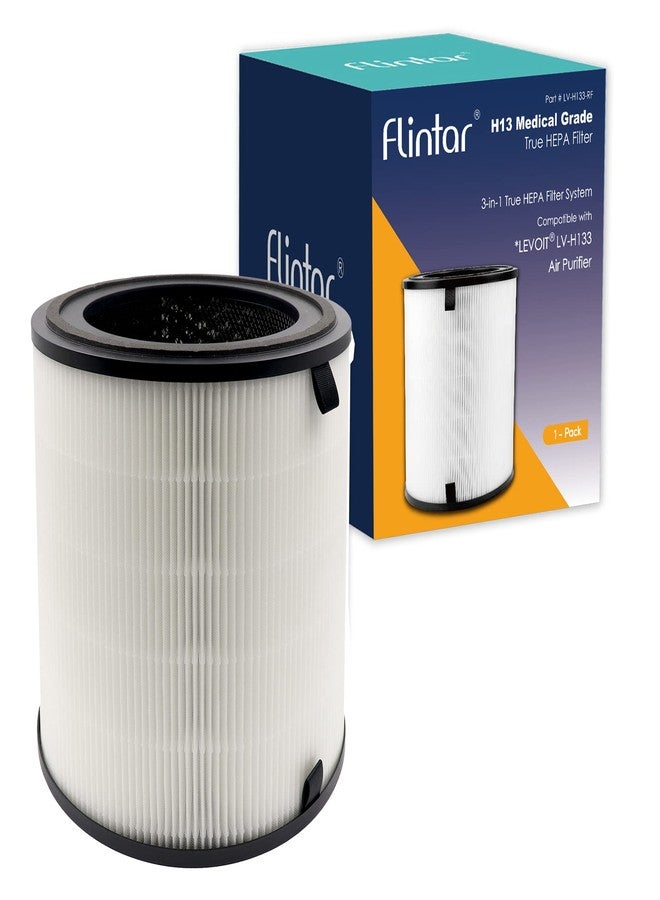 Flintar فلتر بديل من فلينتار LV-H133، صنع في تايوان، متوافق مع جهاز تنقية الهواء البرجي LEVOIT LV-H133، مجموعة فلتر الكربون النشط مع فلتر من الدرجة H13، رقم القطعة LV-H133-RF - Image 1