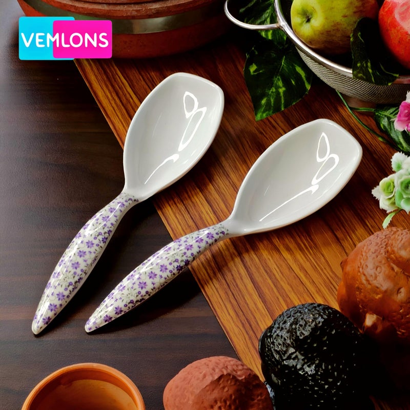 Vemlons Serving Spoon Long Handled Serving Spoon Tableware, Set of 4 Piece Melamine Serving Spoons - Image 2