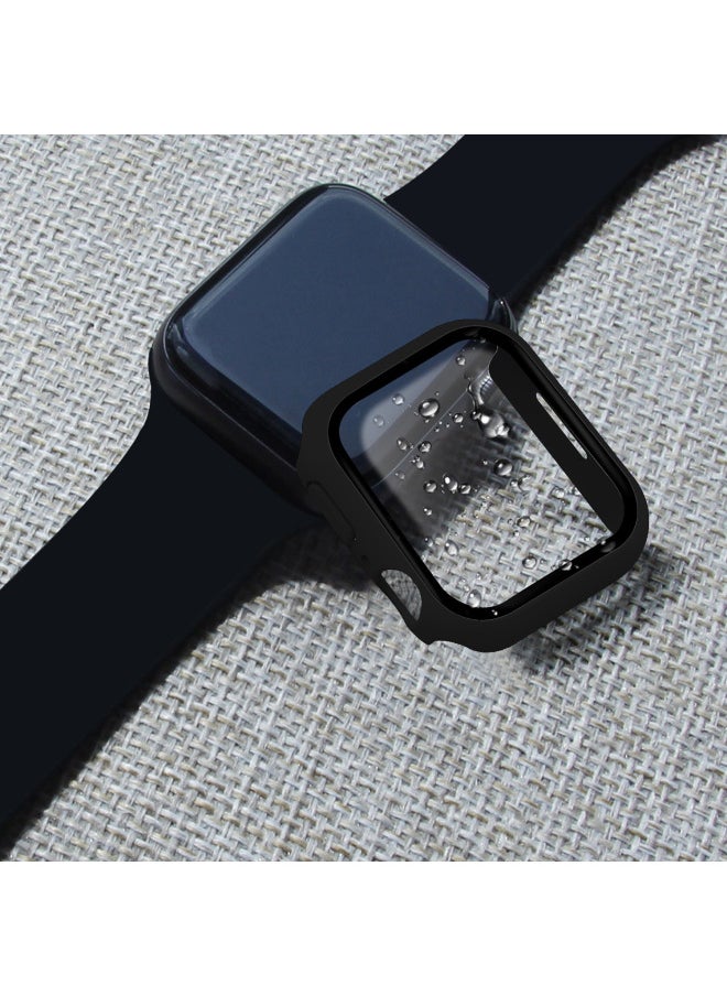 Generic - Suitable For Iwatch9 Watch Protective Shell PC Hard Shell Tempered Film Integrated Protective Cover 8/7/6 For Apple Watch Case-Color:Red-Exterior Dimension:41mm(7 Generations With Keys) - Image 1