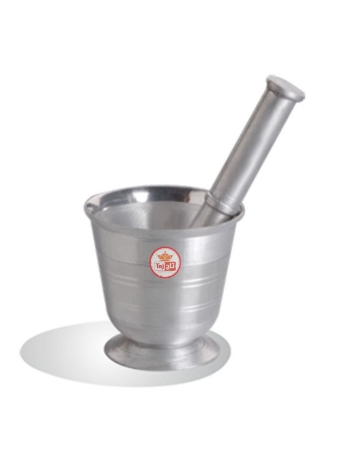 TAJ Aluminium Mortar & Pestle Khalbatta Masher Khaldasta Spice Grinder  - Image 1
