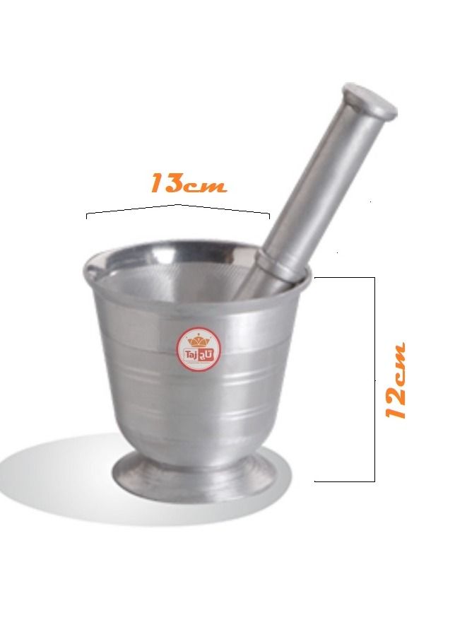 TAJ Aluminium Mortar & Pestle Khalbatta Masher Khaldasta Spice Grinder  - Image 3