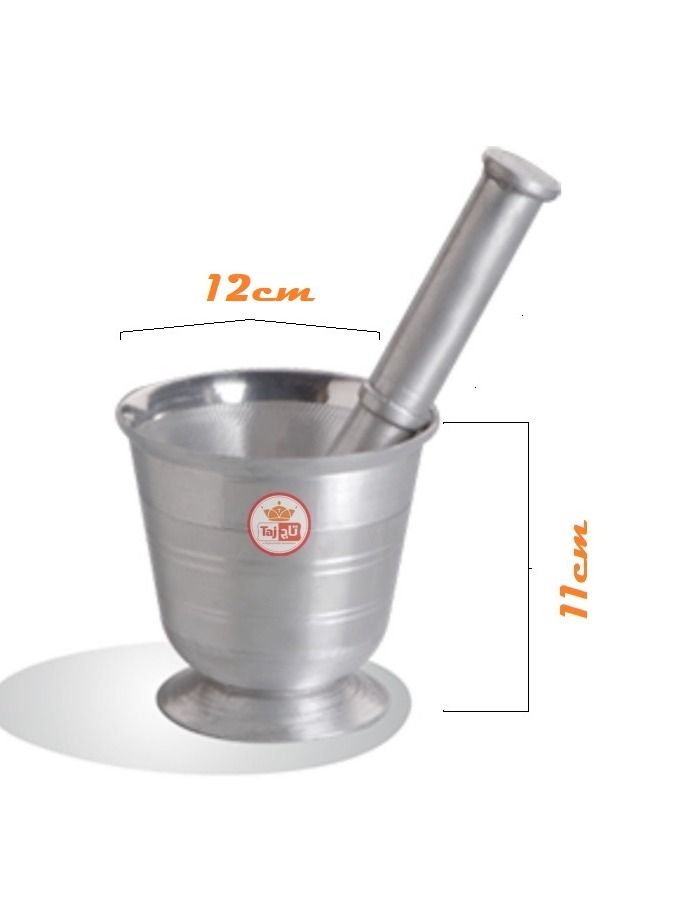 TAJ Aluminium Mortar & Pestle Khalbatta Masher Khaldasta Spice Grinder  - Image 4