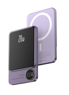 GULFLINK 10000mAh Mag-Safe Fast Charging Power Bank Compatible for iPhone 15/14/13/12 Mini Plus Pro Max Purple  - Image 1