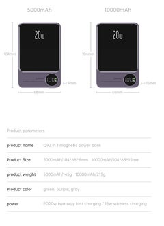 GULFLINK 10000mAh Mag-Safe Fast Charging Power Bank Compatible for iPhone 15/14/13/12 Mini Plus Pro Max Purple  - Image 4