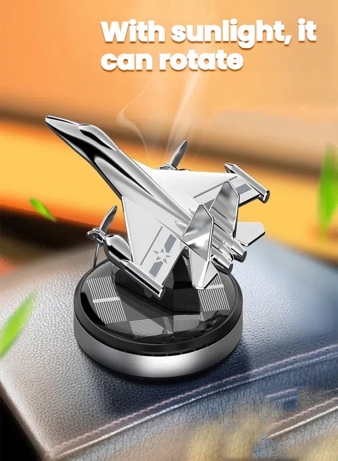 عام طائرة شكل الشمسية سيارة الهواء المعطر بالطاقة الشمسية السيارات دوران الطفل أمي آمنة العطر الطبيعي - Image 3