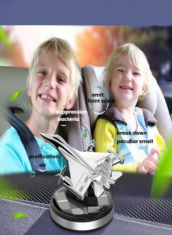 عام طائرة شكل الشمسية سيارة الهواء المعطر بالطاقة الشمسية السيارات دوران الطفل أمي آمنة العطر الطبيعي - Image 4