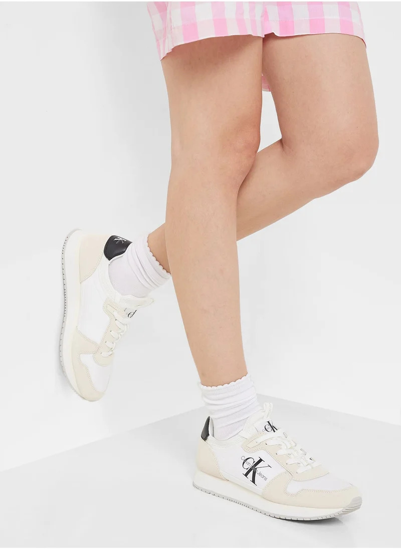 كالفن كلاين جينز RUNNER SOCK LACEUP NY-LTH WN