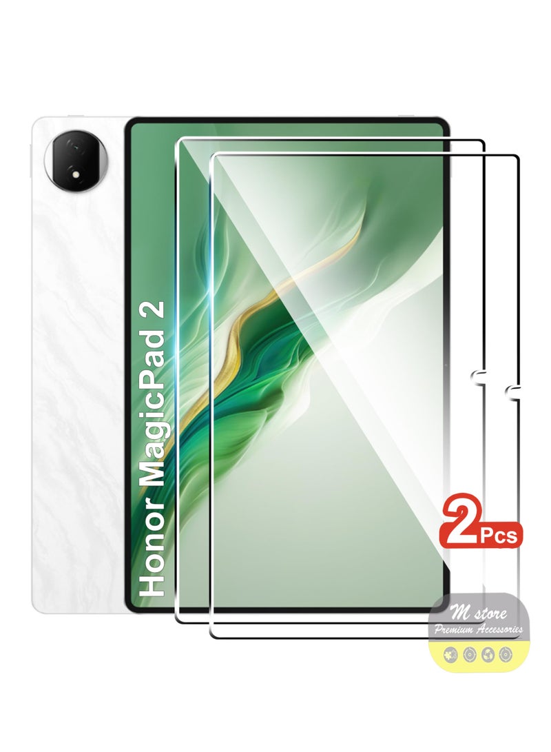 2 قطع واقي شاشة زجاجي مقسى لجهاز Honor MagicPad 2 بحجم 12.3 بوصة - شفافية عالية، لمسة دقيقة، مضاد للانفجار، حواف سلسة، تركيب سهل، واقي شاشة لجهاز Honor MagicPad 2 بحجم 12.3 بوصة - Image 1