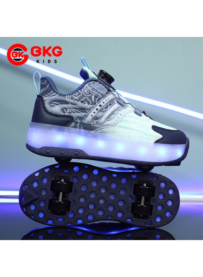 Bkg Girls' Four-wheel Roller Skates For Sports And Leisure Zyq23825-b7, Size 37, Blue Moon - Image 1