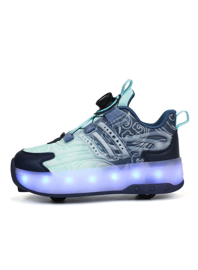 Bkg Girls' Four-wheel Roller Skates For Sports And Leisure Zyq23825-b7, Size 37, Blue Moon - Image 5