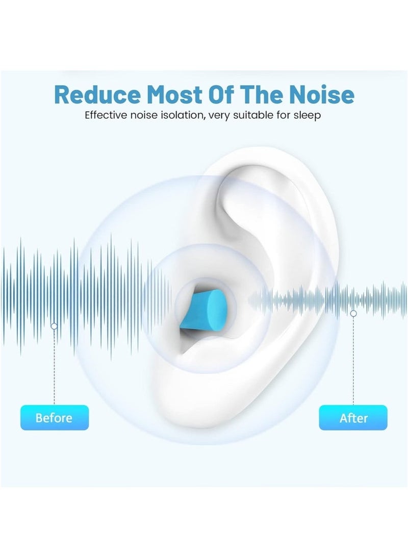 اوليو عبوة من 60 قطعة- سدادات أذن ملونة من الفوم فائق النعومة للنوم، 38 ديسيبل SNR و31 ديسيبل NRR، سدادات أذن عازلة للصوت ومانعة للضوضاء للنوم والسفر والتصوير والعمل، سدادات أذن قابلة لإعادة الاستخدام - Image 2