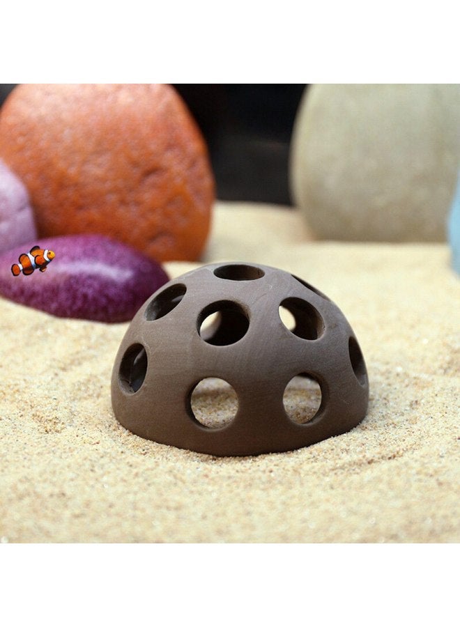 سايم ديكورات حوض السمك من الكهوف الصخرية الخزفية، جلود الروبيان لحوض السمك، أماكن اختباء تكاثر الأسماك، ثقوب - Image 5