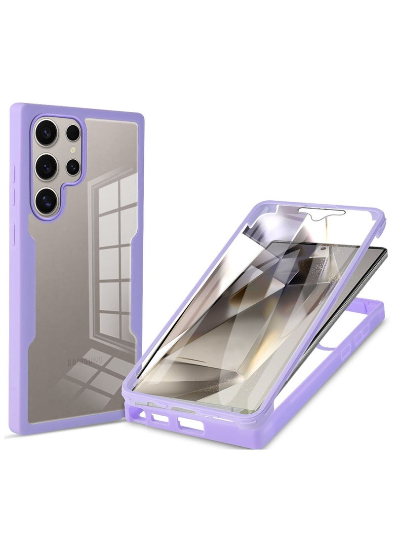 for Samsung Galaxy S25 Ultra Case, Ultra Thin Lightweight, Double-Sidedall-Inclusive Protection, Acrylic Clear Back Cover Samsung Galaxy S25 Ultra, Purple