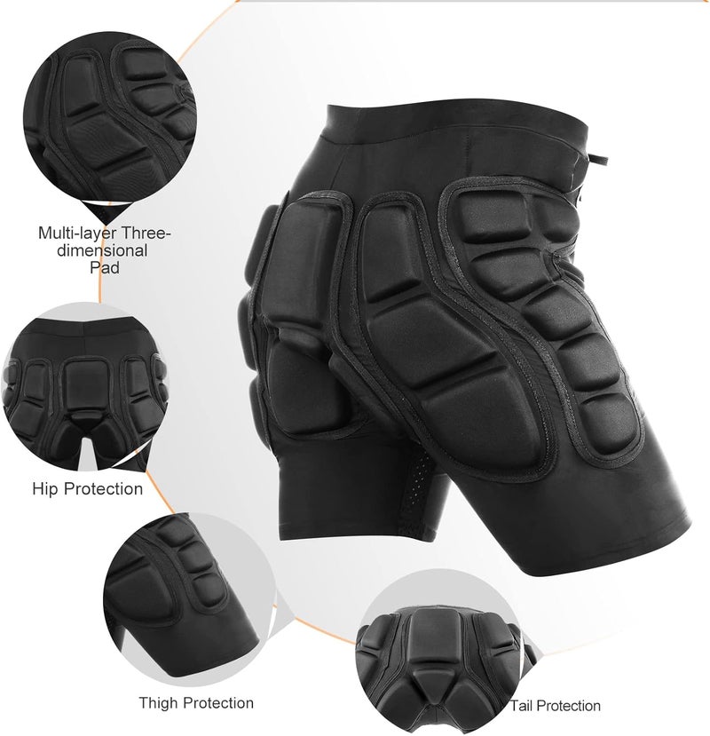 Relaxyee Protective Padded Shorts, Impact Resistance Sportswear Outdoor Impact Protective Gear for Snowboard, Skate, Ski, Skateboard, Unisex, 3D Protection for Hip, Butt and Tailbone (Large) - Image 5
