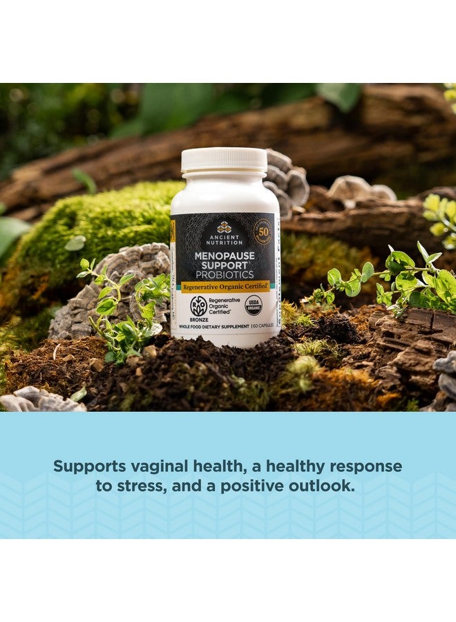 آينشنت نيوترشن Ancient Nutrition Regenerative Organic Certified Probiotics for Menopause Support, Probiotics Menopause Support, Healthy Digestive ودعم صحة المرأة، 50 مليار وحدة تشكيل مستعمرة* لكل وجبة، 60 حبة - Image 4