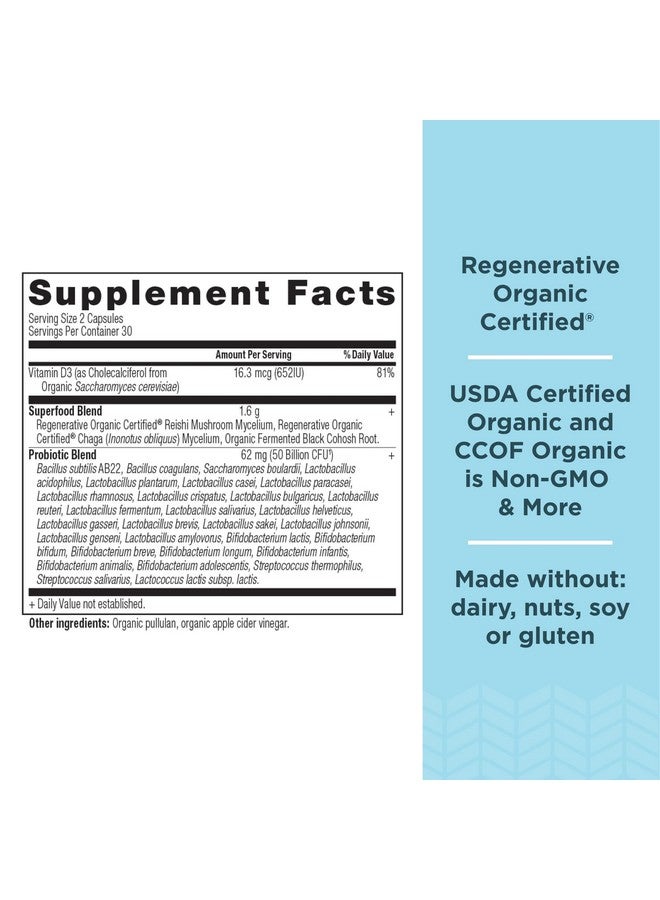 آينشنت نيوترشن Ancient Nutrition Regenerative Organic Certified Probiotics for Menopause Support, Probiotics Menopause Support, Healthy Digestive ودعم صحة المرأة، 50 مليار وحدة تشكيل مستعمرة* لكل وجبة، 60 حبة - Image 2