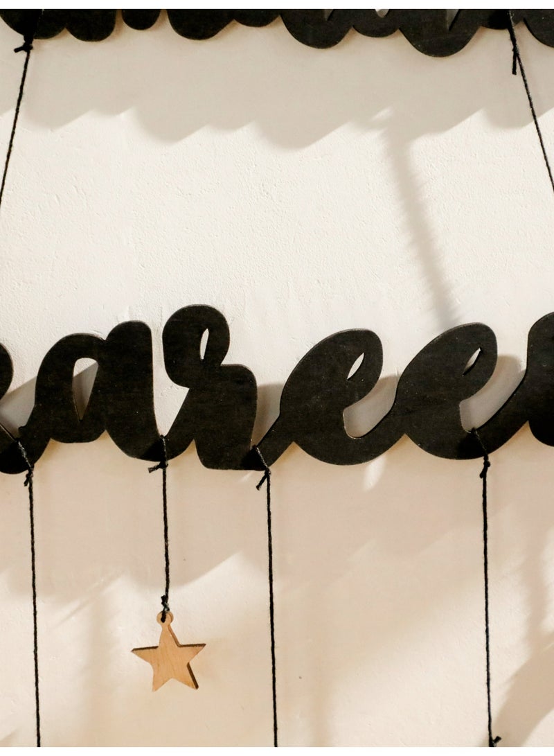 قطعة واحدة ديكور جداري خشبي رمضان كريم مع فوانيس وهلال ونجوم بطابع عربي ديكور منزلي إسلامي لغرفة المعيشة ومدخل المنزل وزينة رمضان والعيد - Image 4