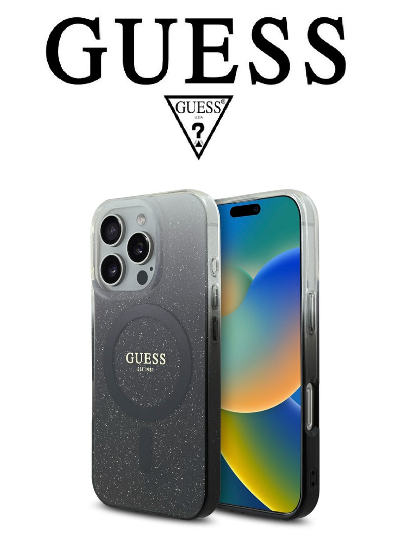 CG MOBILE iPhone 16 Pro Max Case with elegant gradient Black design with original logo and design approved by the global brand GUESS  - Image 4