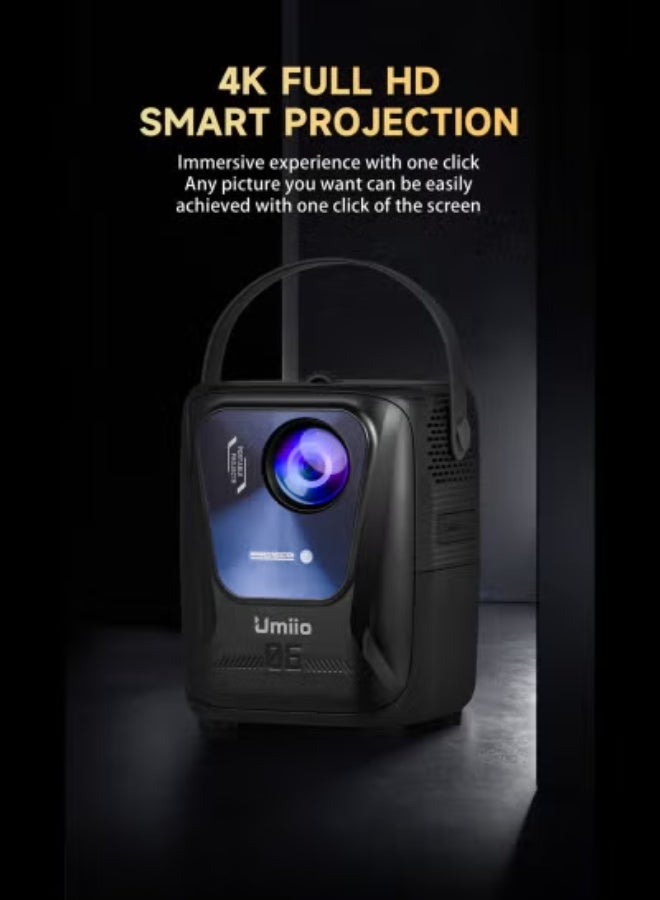 Umiio جهاز عرض ألعاب محمول بدقة 4K – جهاز عرض LED ذكي يعمل بنظام أندرويد مع WiFi وBluetooth، دعم HDMI/USB/SD، جهاز تحكم عن بعد و2 وحدة تحكم ألعاب لاسلكية – جهاز عرض مسرح منزلي وألعاب مدمج - Image 3