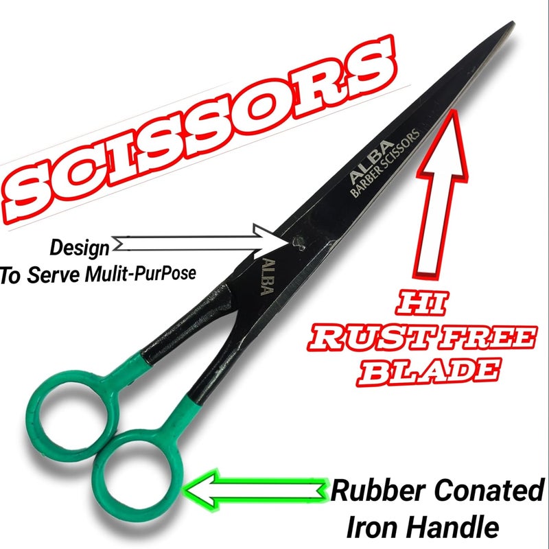 Generic Salon Scissors Professional Barber Hair Cutting Scissors Use for Men and Women Kid Hair Cutting Scissor and Razor Comb Hair Clip Saloon Scissors Set Combo Premium Kainchi  - Image 5