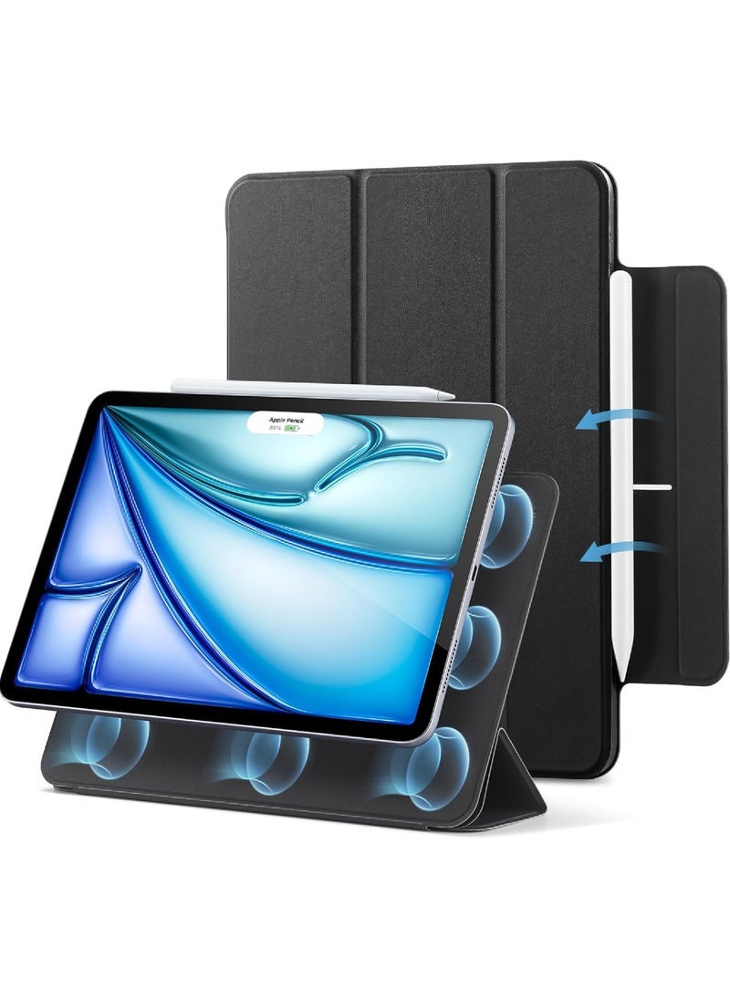 كابتن تيك لجهاز iPad Pro 11 بوصة غطاء M4 (2024 ، الجيل الخامس) مرفق مغناطيسي قوي حقيبة حامل ثلاثي الطيات نحيف يدعم قلم رصاص برو وقلم رصاص (USB-C) حماية دائمة سلسلة الارتداد  - Image 1