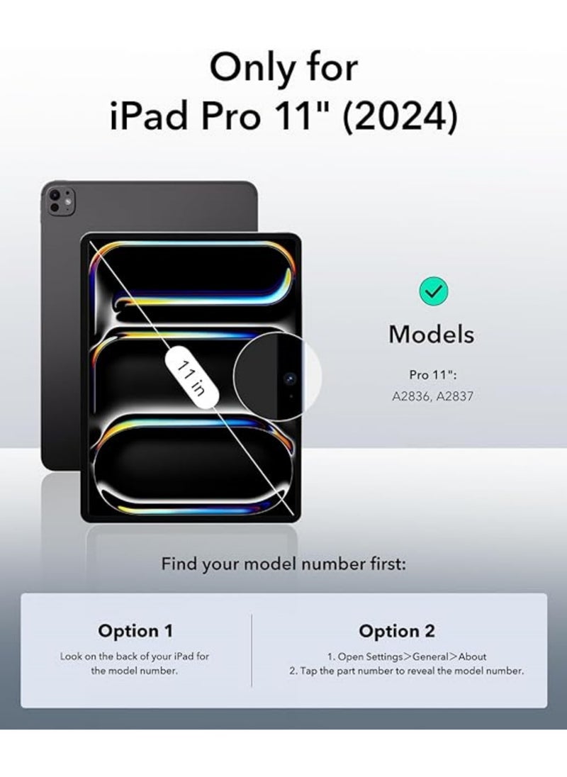 كابتن تيك لجهاز iPad Pro 11 بوصة غطاء M4 (2024 ، الجيل الخامس) مرفق مغناطيسي قوي حقيبة حامل ثلاثي الطيات نحيف يدعم قلم رصاص برو وقلم رصاص (USB-C) حماية دائمة سلسلة الارتداد  - Image 2