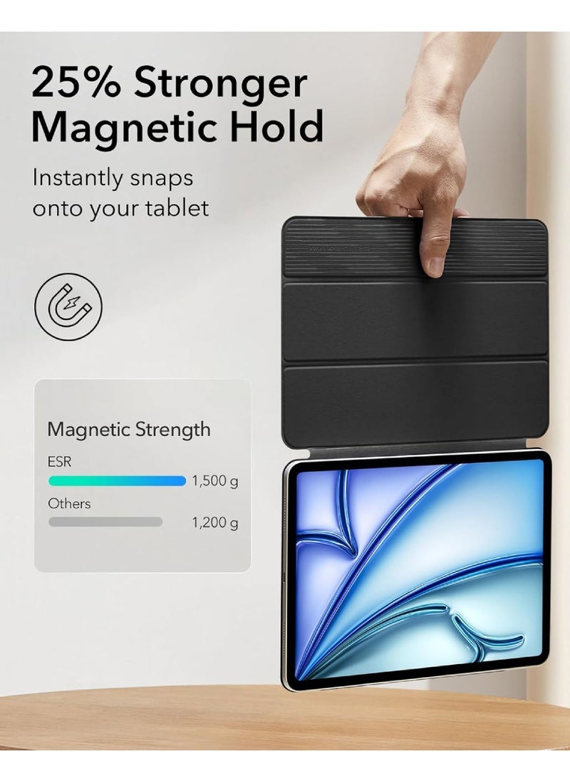 كابتن تيك لجهاز iPad Pro 11 بوصة غطاء M4 (2024 ، الجيل الخامس) مرفق مغناطيسي قوي حقيبة حامل ثلاثي الطيات نحيف يدعم قلم رصاص برو وقلم رصاص (USB-C) حماية دائمة سلسلة الارتداد  - Image 4