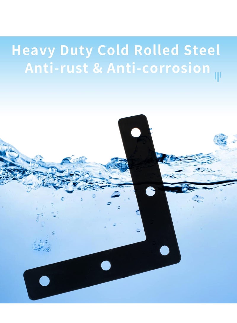 Excefore Flat Corner Brace, 20 Pcs L Shaped Corner Bracket, 2"x2" Heavy Duty Stainless Steel Shelf Supports, Duty Furniture Fastener Corner Connector for Wood Shelf Cabinet Table Chair - Image 5