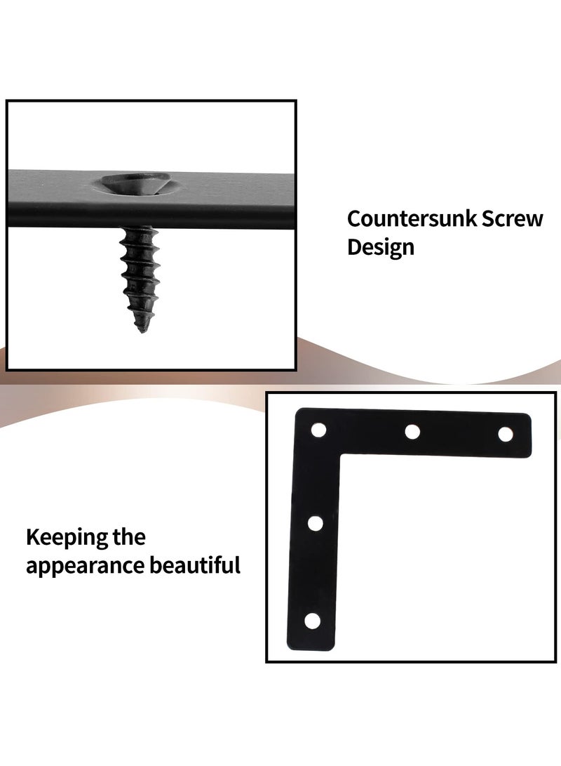Excefore Flat Corner Brace, 20 Pcs L Shaped Corner Bracket, 2"x2" Heavy Duty Stainless Steel Shelf Supports, Duty Furniture Fastener Corner Connector for Wood Shelf Cabinet Table Chair - Image 4