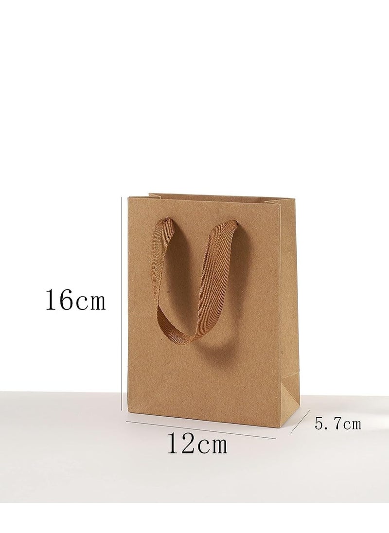 Kraft Paper Brown Gift Bags With Ribbon Handles Wedding Party Favor Bags Shopping Bags Retail Goods Bags - Assorted Sizes