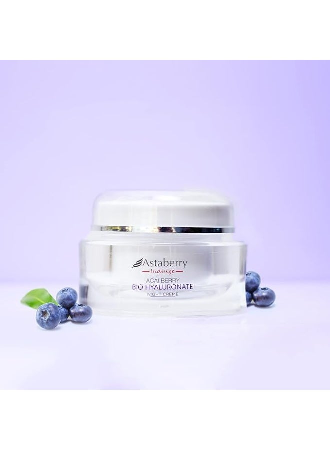 Astaberry Indulge Acai Berry Bio Hyaluronate Night Creme For Face | Bakuchiol & Ginseng Extract | reduces fine lines & wrinkles | Suitable for all skin types 50g - Image 2